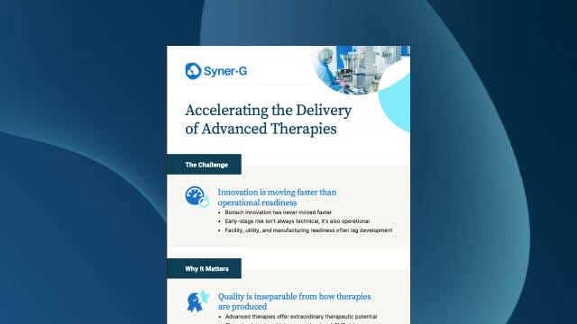 Accelerating the Delivery of Advanced Therapies – Syner-G